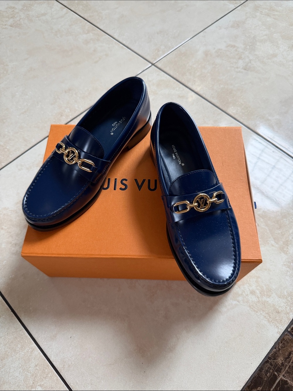 Louis Vuitton Chess Flat Loafers ‘Marine’